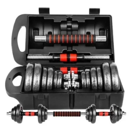 Kit Dumbbell Ajustável MBFIT – Até 30kg | Halteres para Academia e Musculação | Carga Regulável