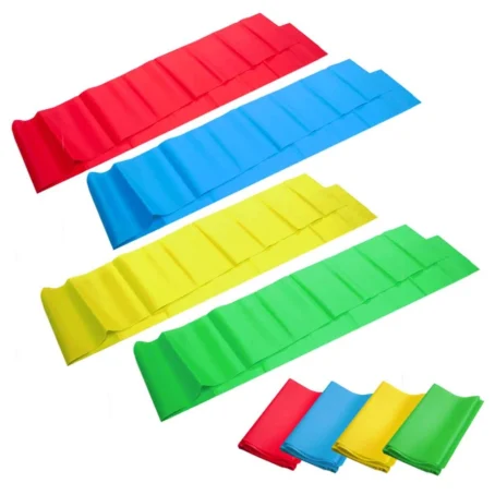 Kit Faixas Elásticas Tipo TheraBand – 4 Níveis de Intensidade | Ideal para Alongamento, Reabilitação e Treino Funcional