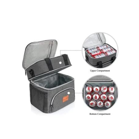 Lancheira Isolada Expansível Com Dupla Camada /Saco Tote/Super Grande - Imagem 6