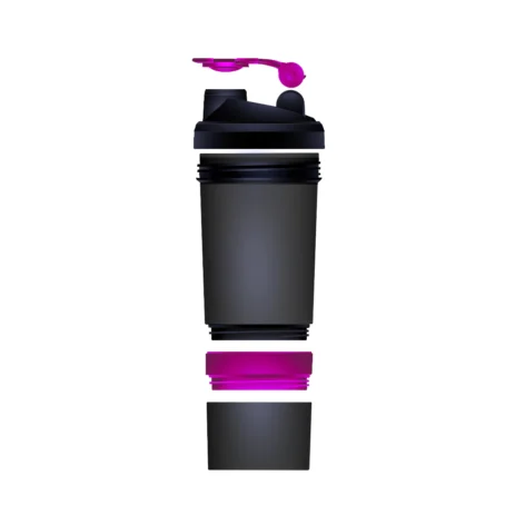 Coqueteleira 500ml com Repartição e Porta Cápsulas – Modelo Liso, Sem Estampa | Ideal para Academia e Uso Diário - Imagem 3