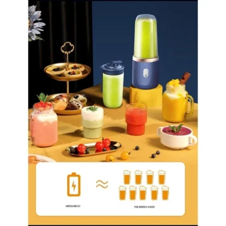 Mini Liquidificador Portátil POPYO – Espremedor Elétrico com 6 Lâminas | Ideal para Sucos, Alimentos e Smoothies - Imagem 4