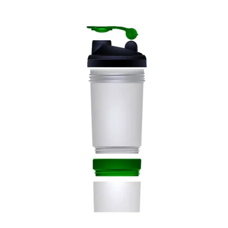 Coqueteleira 500ml com Repartição e Porta Cápsulas – Modelo Liso, Sem Estampa | Ideal para Academia e Uso Diário - Imagem 2
