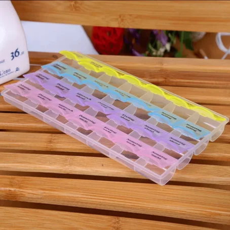 Porta Comprimidos Organizador De Remedios Semanal Caixa Para Medicamentos Colorido