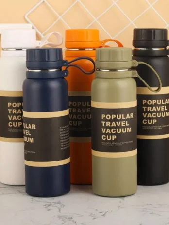 Garrafa Térmica 800ml em Aço Inoxidável – Modelo Travel | Isolamento a Vácuo | Mantém Bebidas Quentes ou Frias | Ideal para Esportes e Viagens