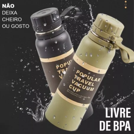 Garrafa Térmica 800ml em Aço Inoxidável – Modelo Travel | Isolamento a Vácuo | Mantém Bebidas Quentes ou Frias | Ideal para Esportes e Viagens - Imagem 5