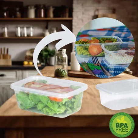 Kit com 10 Potes Transparentes de 800ml – Com Tampa | Reutilizáveis | Ideal para Marmitas Fitness, Organização de Alimentos, Freezer e Micro-ondas - Imagem 8