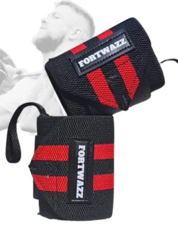 Par de Munhequeiras Profissionais para Academia – Alta Compressão | Proteção para Punho | Ideal para Musculação, Crossfit e LPO