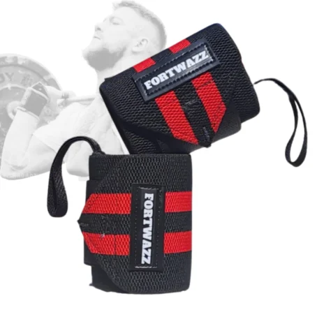 Par de Munhequeiras Profissionais para Academia – Alta Compressão | Proteção para Punho | Ideal para Musculação, Crossfit e LPO