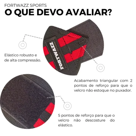 Par de Faixas para Joelhos – Alta Compressão e Durabilidade | Suporte para Agachamento, Leg Press e Musculação - Imagem 4