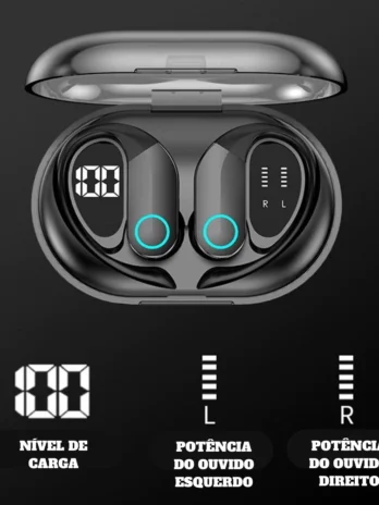 Fone de Ouvido Sem Fio Bluetooth TWS K-G37PRO – Esportivo com Design Pendurado na Orelha | Ergonômico e Confortável para Treinos