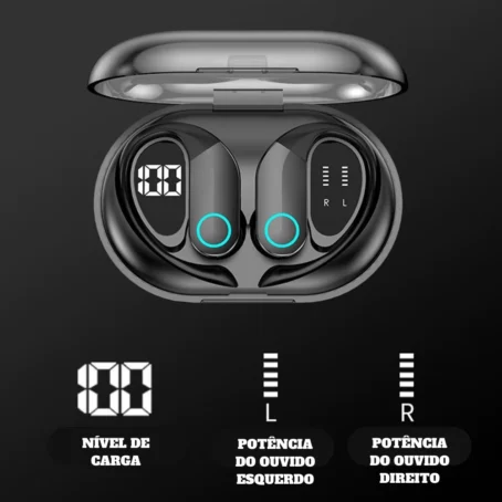 Fone de Ouvido Sem Fio Bluetooth TWS K-G37PRO – Esportivo com Design Pendurado na Orelha | Ergonômico e Confortável para Treinos