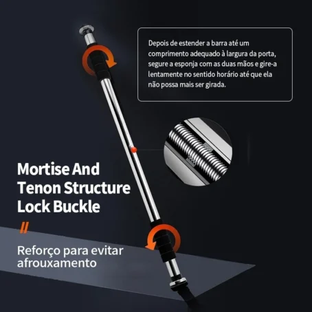Barra de Exercícios Ajustável para Porta – Até 100cm | Ideal para Crossfit, Calistenia, Treinos de Força e Fitness - Imagem 4