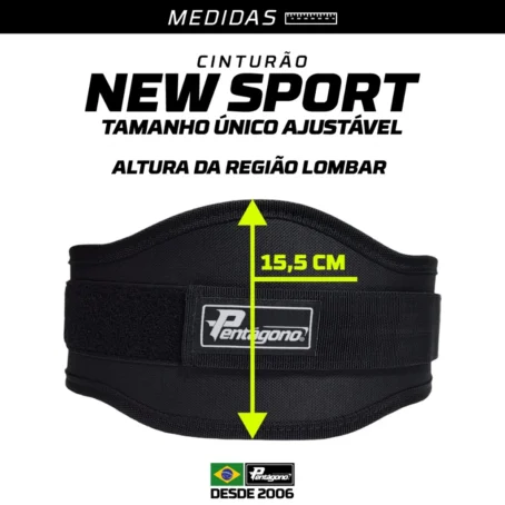 Cinto de Musculação New Sport – Tamanho Ajustável | Proteção Lombar para Treino e Agachamento - Imagem 3