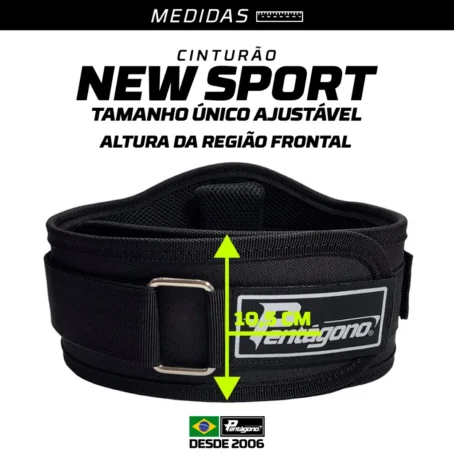 Cinto de Musculação New Sport – Tamanho Ajustável | Proteção Lombar para Treino e Agachamento - Imagem 4