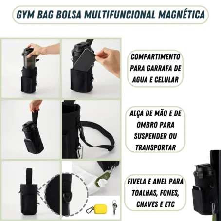 Bolsa Magnética Multifuncional – Gym Bag Impermeável para Acessórios de Esportes, Academia e Fitness - Imagem 5
