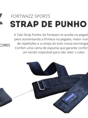 Par Tala Strap Punho Profissional 100% Algodão Competição Musculação Crossfit LPO