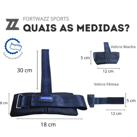 Par Tala Strap Punho Profissional 100% Algodão Competição Musculação Crossfit LPO - Imagem 3
