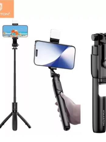 Bastão Tripé Selfie H’maston ZP18/19/20/21/22 – Suporte para Celular com Controle Remoto | Extensível (70cm/100cm) | Luz LED Integrada