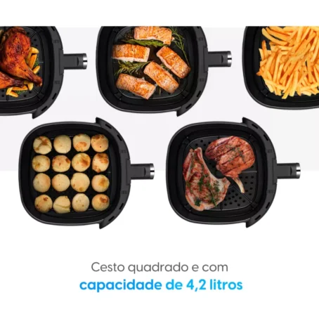 Fritadeira Elétrica Airfryer Elgin Cube Fry – 4,2 Litros | 1600W | Cor: Preto | 127V - Imagem 2