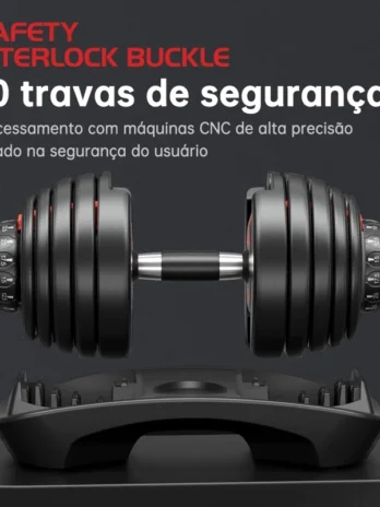 Kit Halteres Reguláveis 24kg – Dumbbell Ajustável K2 com Anilhas | Ideal para Treinos em Casa e Academia