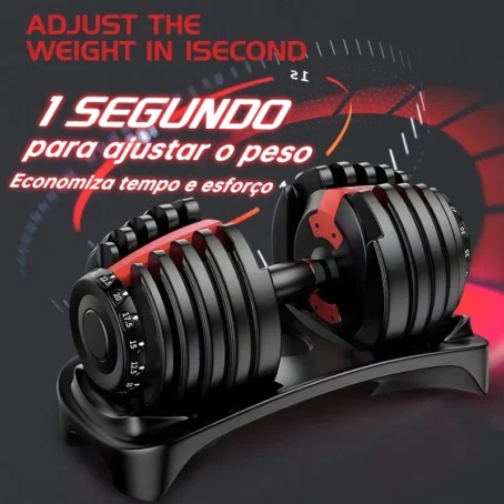 Kit Halteres Reguláveis 24kg – Dumbbell Ajustável K2 com Anilhas | Ideal para Treinos em Casa e Academia - Imagem 7