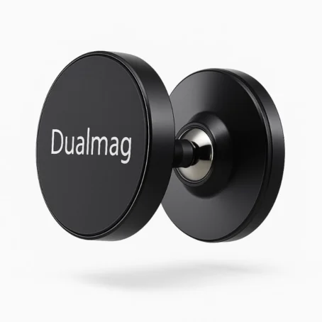 Suporte de Celular Magnético Duplo DualMag – Fixação 360º | Imã em Ambos os Lados | Ideal para Academia e Crossfit