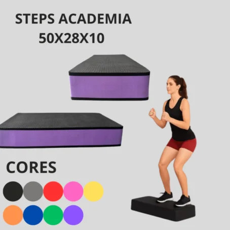 Step de Academia em EVA – 50x28x10cm | Leve, Antiderrapante e Ideal para Treinos Funcionais e Aeróbicos