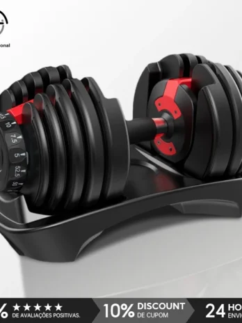 Kit Halteres Reguláveis 24kg – Dumbbell Ajustável K2 com Anilhas | Ideal para Treinos em Casa e Academia
