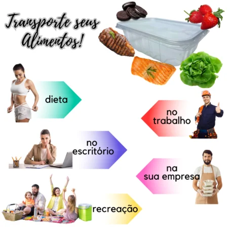 Kit com 72 Potes Descartáveis 500ml – Formato Retangular com Tampa | Freezer e Micro-ondas | Ideal para Marmitas Fitness | Empilhável e Reutilizável - Imagem 6