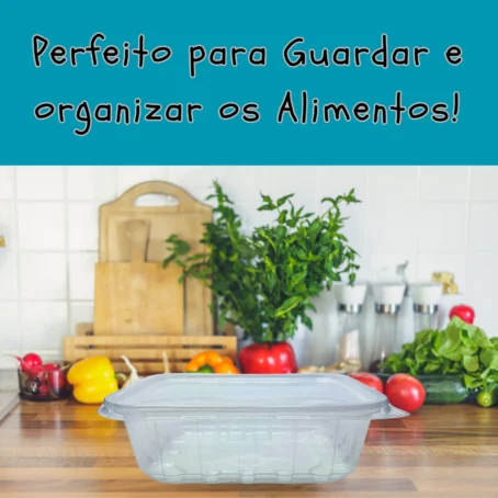 Kit com 72 Potes Descartáveis 500ml – Formato Retangular com Tampa | Freezer e Micro-ondas | Ideal para Marmitas Fitness | Empilhável e Reutilizável - Imagem 4