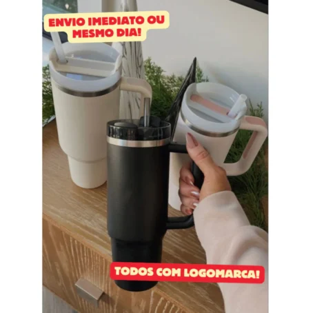 Copo Térmico 1200ml Neymar – Com Tampa | Ideal para Bebidas Geladas ou Quentes - Imagem 5