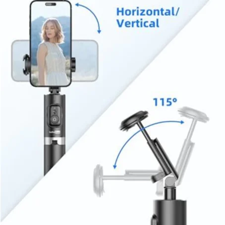 Tripé Bastão de Selfie para Celular – Altura até 1,7m | Controle Remoto Integrado | Portátil e Ajustável - Imagem 3