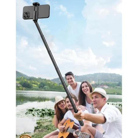 Tripé Bastão de Selfie para Celular – Altura até 1,7m | Controle Remoto Integrado | Portátil e Ajustável - Imagem 4