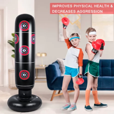 Saco de Boxe Infantil Inflável João Bobo – Com Luvas e Bomba de Ar | Treino e Diversão para Crianças - Imagem 8