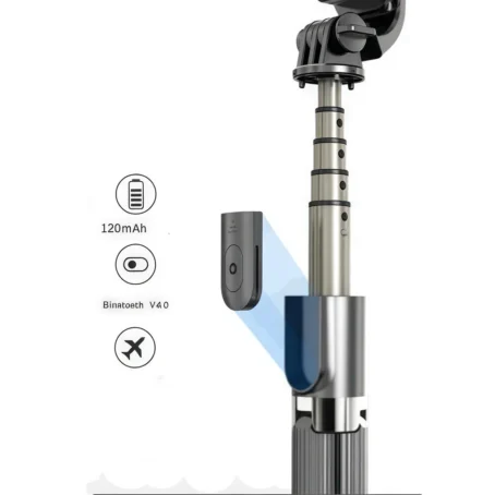 Tripé Bastão de Selfie para Celular – Altura até 1,7m | Controle Remoto Integrado | Portátil e Ajustável - Imagem 7