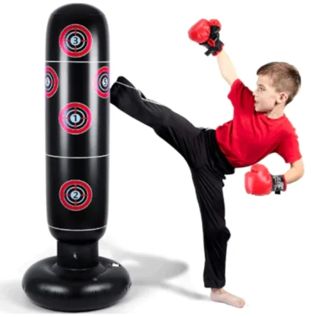 Saco de Boxe Infantil Inflável João Bobo – Com Luvas e Bomba de Ar | Treino e Diversão para Crianças