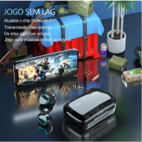 Fone de Ouvido Bluetooth 5.1 M10 – TWS Estéreo Sem Fio | Com Carregador Portátil - Imagem 2