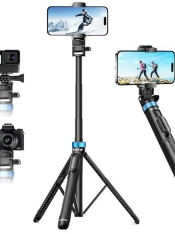 Tripé Bastão de Selfie para Celular – Altura até 1,7m | Controle Remoto Integrado | Portátil e Ajustável