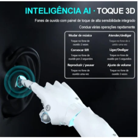 Fone de Ouvido Bluetooth 5.1 M10 – TWS Estéreo Sem Fio | Com Carregador Portátil - Imagem 3