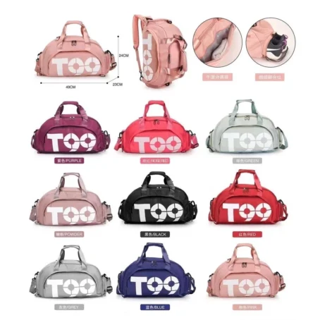 Bolsa/Mala Esportiva 3 em 1 – Mochila de Costas, Transversal e de Mão | Fitness, Treino, Futebol e Academia | Impermeável - Imagem 5