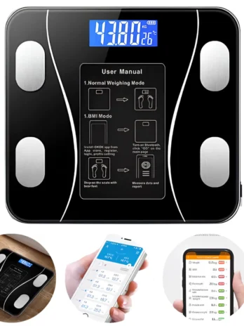Balança de Bioimpedância Digital Bluetooth – Até 180kg | Resultados no Celular com Memória Corporal