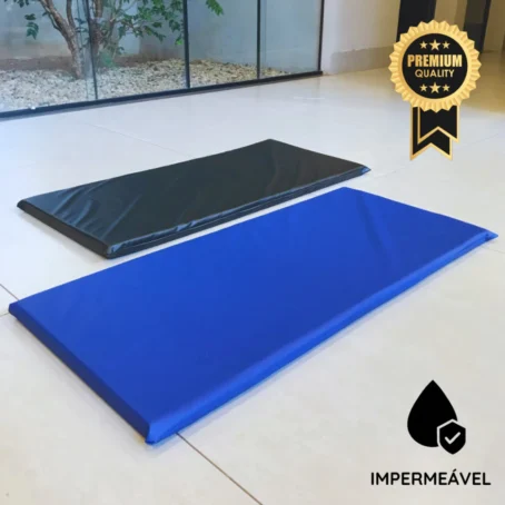 Colchonete de Academia 90x40x3cm – Compacto, Espuma Macia D23 | Impermeável | Ideal para Yoga, Pilates e Treinos | Cores: Azul ou Preto - Imagem 6
