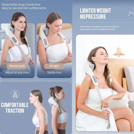 Massageador de Pescoço Inteligente – Compressão Sem Fio para Alívio de Dores e Tensão Muscular - Imagem 2