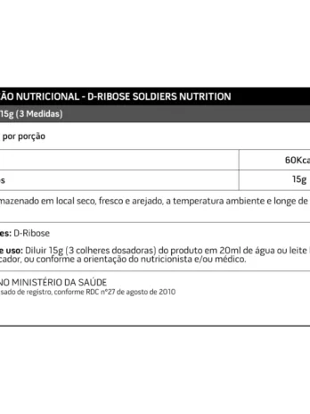 D-Ribose 1Kg – 100% Pura Importada – Soldier Nutritions