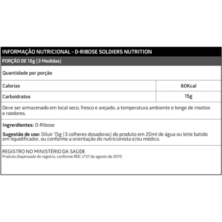 D-Ribose 1Kg - 100% Pura Importada - Soldier Nutritions - Imagem 2