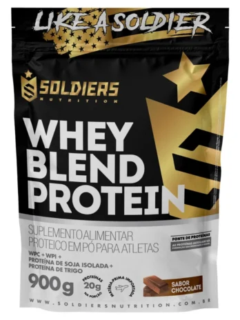 Whey Blend Protein Concentrado e Isolado sabor chocolate – 900g – Soldiers Nutrition