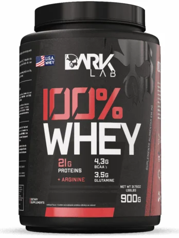 100% Whey Protein Concentrado Pote 900g Dark Lab – Proteina 100% Concentrada, BCAA, Glutamina
