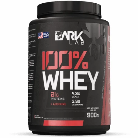 100% Whey Protein Concentrado Pote 900g Dark Lab - Proteina 100% Concentrada, BCAA, Glutamina