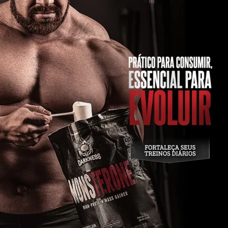 Monsterone 3kg Darkness - Nutrição Completa com Proteínas e Carboidratos para Hipertrofia e Recuperação - Imagem 4