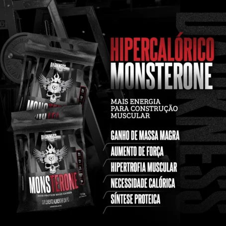 Monsterone 3kg Darkness - Nutrição Completa com Proteínas e Carboidratos para Hipertrofia e Recuperação - Imagem 7